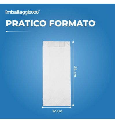 SACCHETTI DI CARTA BIANCHI 12X24 - Imballaggi Alimentari