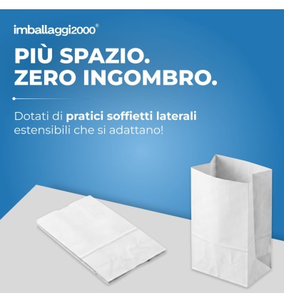 SACCHETTI DI CARTA BIANCHI 17X34 - Imballaggi Alimentari