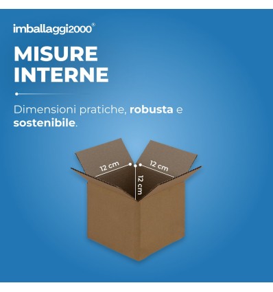 SCATOLE 1 ONDA AVANA 12X12X12 - Scatole di Cartone