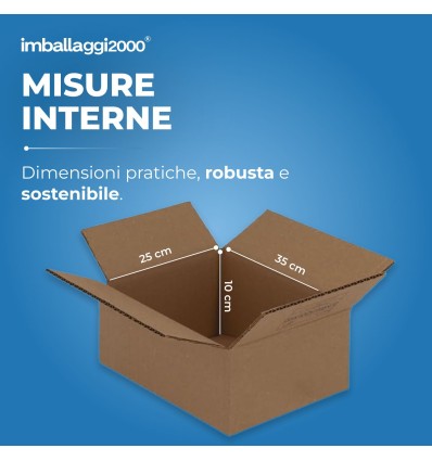 SCATOLE 1 ONDA AVANA 35X25X10 - Scatole di Cartone