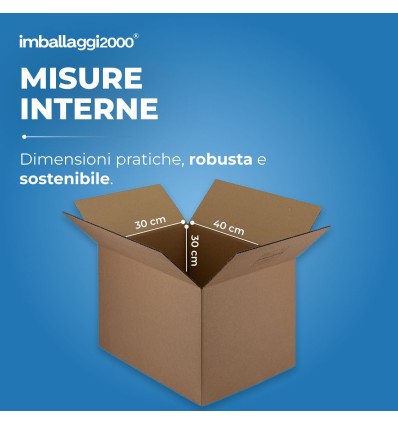 SCATOLE 1 ONDA AVANA 40X30X30 - Scatole di Cartone
