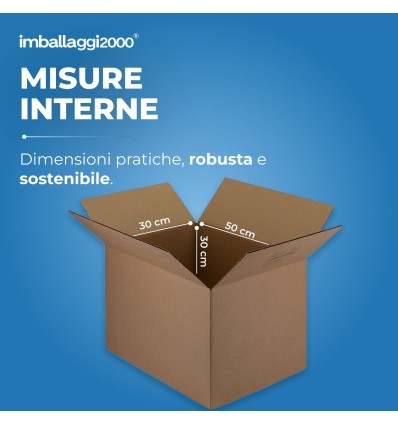 SCATOLE 1 ONDA AVANA 50X30X30 - Scatole di Cartone