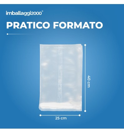 SACCHI PLT TRASPARENTI 25X40 - Sacchetti per Imballaggio