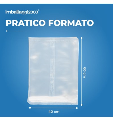 SACCHI PLT TRASPARENTI 40X60 - Sacchetti per Imballaggio