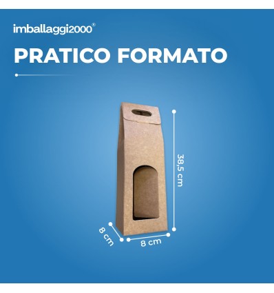Scatole Avana per 1 bottiglia - Scatole di Cartone