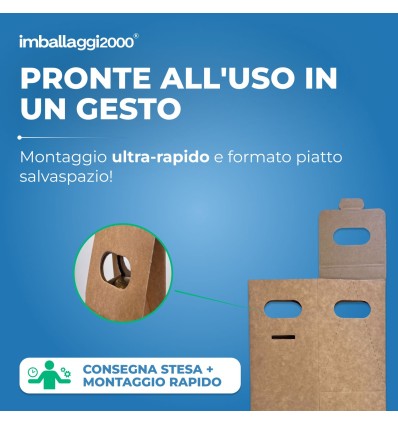 Scatole Avana per 3 bottiglie - Scatole di Cartone