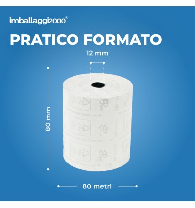 ROTOLI IN CARTA TERMICA PER REGISTRATORI DI CASSA MISURATORI FISCALI E SCOMMESSE SPORTIVE OMOLOGATI - Ufficio E Cancelleria