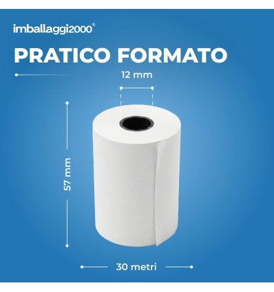 Rotoli termici per registratori di cassa mm 57 X 30 MTL omologati - Ufficio E Cancelleria