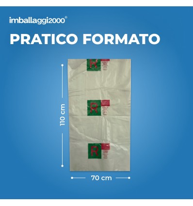 SACCHI PER AMIANTO TRASPARENTI 70X110 150 MY - Igiene Sicurezza e Monouso carta