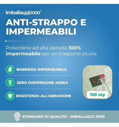 SACCHI PER AMIANTO TRASPARENTI 70X110 150 MY - Igiene Sicurezza e Monouso carta