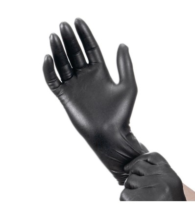 GUANTI IN NITRILE NERO SENZA POLVERE - Igiene Sicurezza e Monouso carta