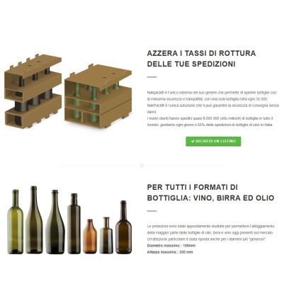 SCATOLA PORTABOTTIGLIE NAKPACK PER SPEDIZIONI ESPRESSE DI ALCOLICI ED OLIO - SCATOLE IN CARTONE