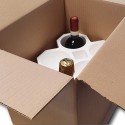 KIT PORTABOTTIGLIE VINO IN POLISTIROLO CON SCATOLA DI CARTONE - SCATOLE IN CARTONE