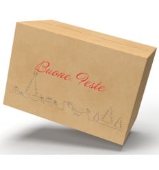 SCATOLE CARTONE STAMPATE BUONE FESTE BUON NATALE - SCATOLE IN CARTONE