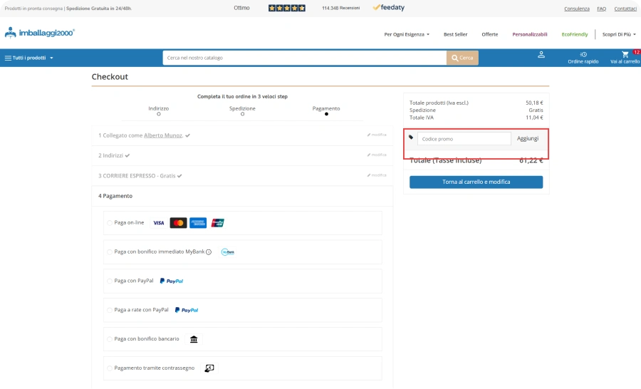 Come si applicano i buoni sconto Imballaggi 2000