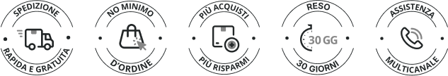 Spedizione rapida e gratuita | no minimo d'ordine | più acquisti più risparmi | Reso 30 giorni | Assistenza multicanale